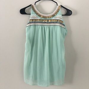 Design History Mint Beaded Top 🖤SALE🖤
